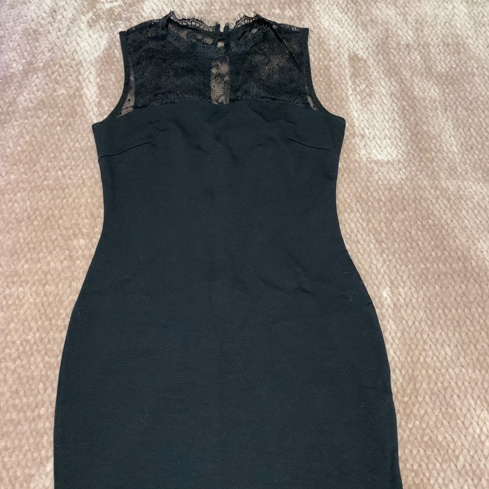 Black Bodycon Dress with Lace